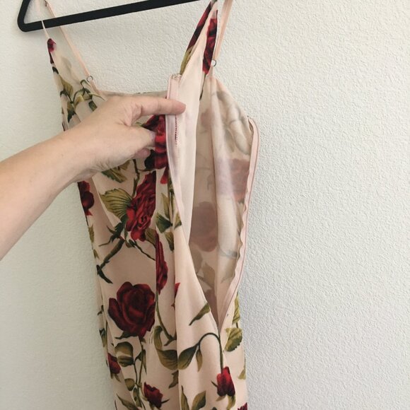 Nasty Gal Size 8 Rose Floral Devore Cowl Slip Mini Dress Party/Cocktail - Picture 14 of 15